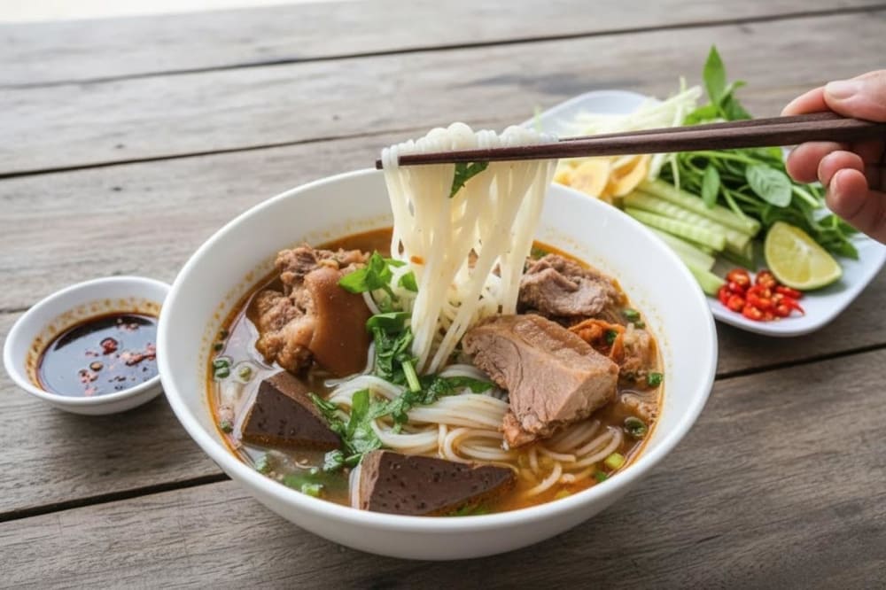 M&oacute;n b&uacute;n vịt nấu ti&ecirc;u chắc chắn sẽ để lại ấn tượng với du kh&aacute;ch